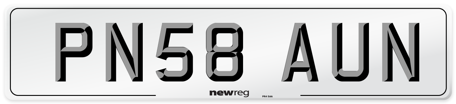 PN58 AUN Number Plate from New Reg